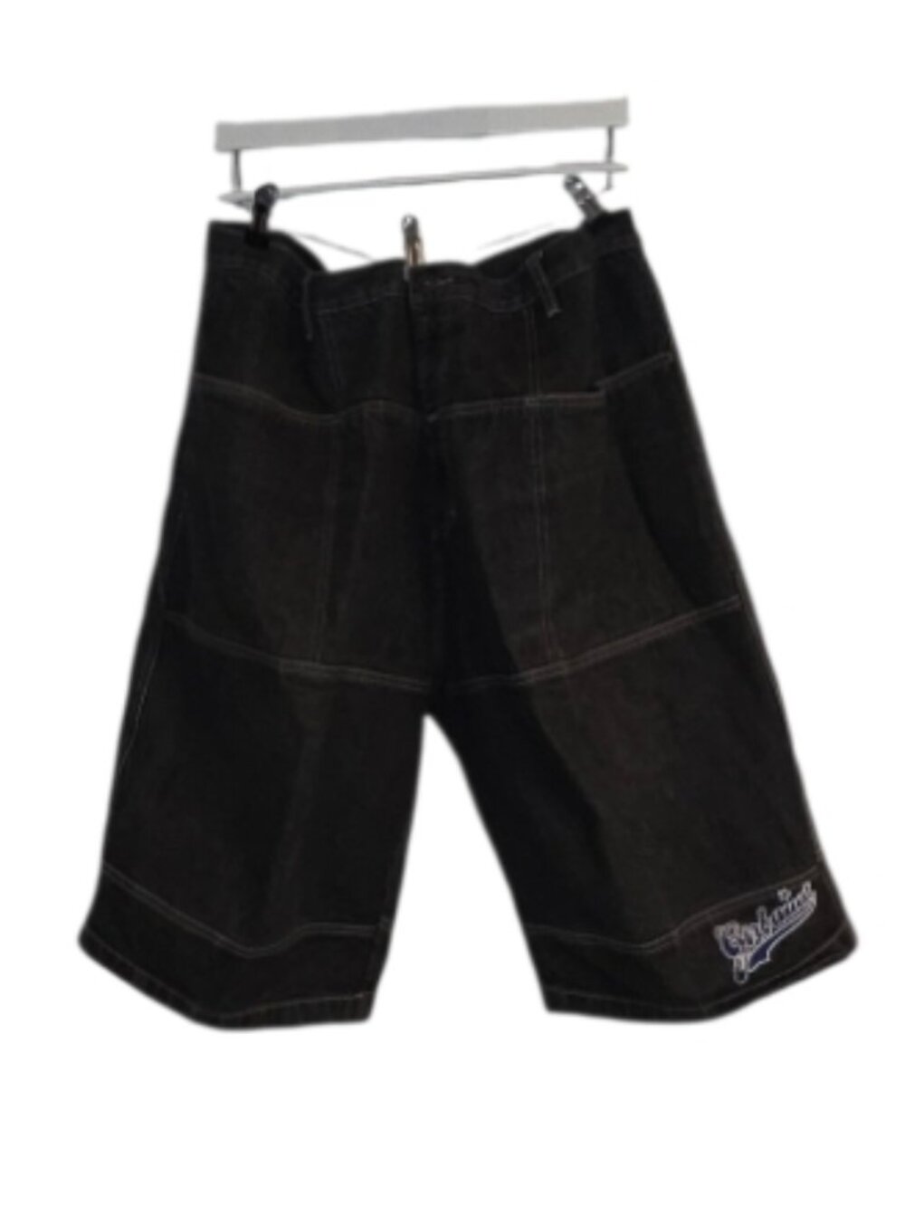 Marithe Francois Girbaud Shorts Mens 44 Black Jean Denim Long Baggy Y2K HipHop - Picture 2 of 10